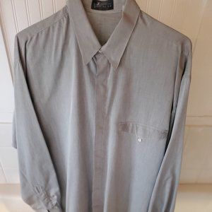 Georgio Varalli Italian XXL Men's Dress Shirt Grey Print